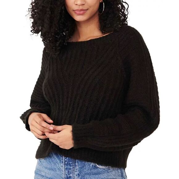 Free People Sweaters - Free People Black Crew Neck Sweater